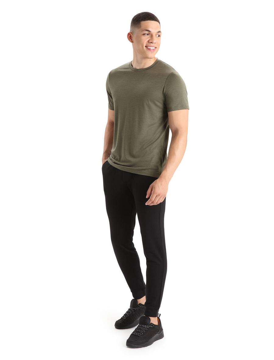 Men's Icebreaker Merino Tech Lite II Short Sleeve Tee T Shirts Loden | CA 1780RVDW